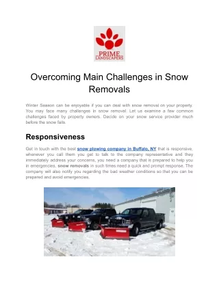 Overcoming Main Challenges in Snow Removals