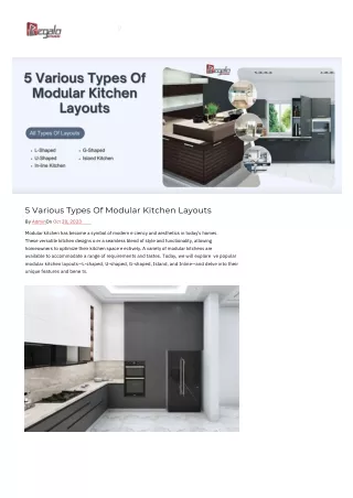 5 Various Types Of Modular Kitchen Layouts