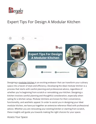 Expert Tips For Design A Modular Kitchen.pdf