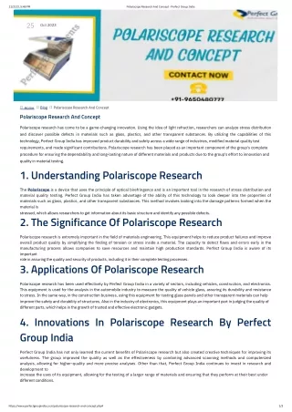 Polariscope Research And Concept