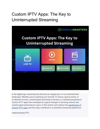 Custom IPTV Apps_ The Key to Uninterrupted Streaming