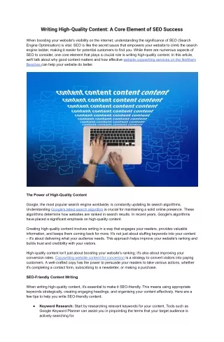 Writing High-Quality Content_ A Core Element of SEO Success