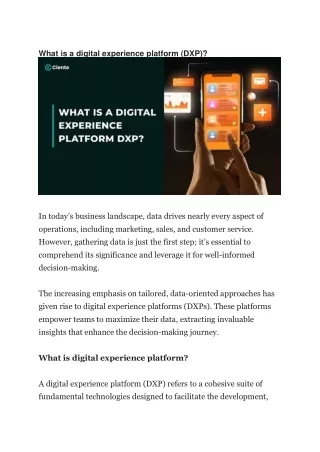What is a digital experience platform
