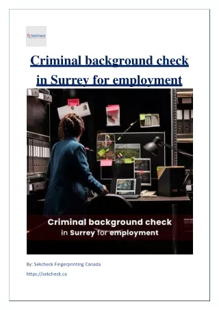 Criminal background check in Surrey for employment