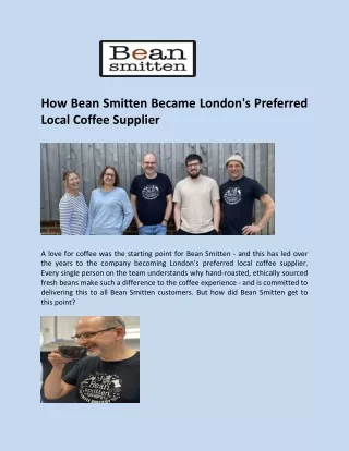 Local Coffee Supplier in London - Bean Smitten