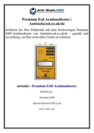 Premium Esd Armbandtester  Antistaticesd.co.uk de