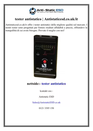 tester antistatico  Antistaticesd.co.uk it