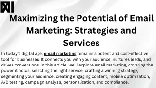 Maximizing the Potential of Email Marketing Strategies and Services