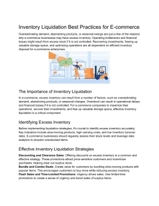 Inventory Liquidation Best Practices for E-commerce