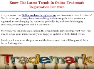 Know The Latest Trends In Online Trademark Registration For 2023