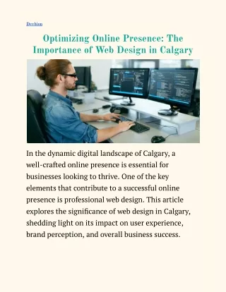 Optimizing Online Presence_ The Importance of Web Design in Calgary