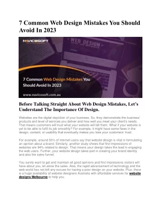 7 Common Web Design Mistakes You Should Avoid In 2023