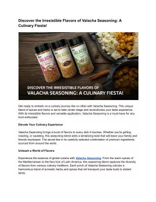 Discover the Irresistible Flavors of Valacha Seasoning_ A Culinary Fiesta!