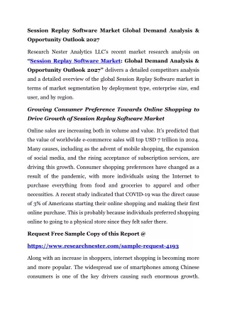 Session Replay Software Market Global Demand Analysis & Opportunity Outlook 2027