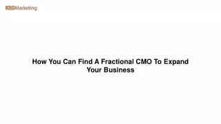 How You Can Find A Fractional CMO To Expand Your Business
