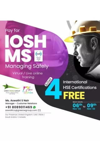 Start Your Carrier-Based Opportunity Get Iosh Course in Bahrain  with Green world Group