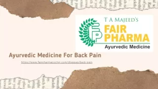 Ayurvedic Medicine For Back Pain