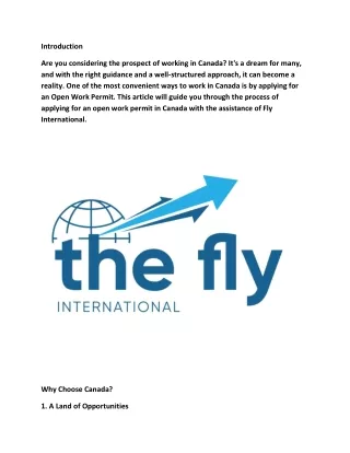 apply for open work permit canada / The Fly International