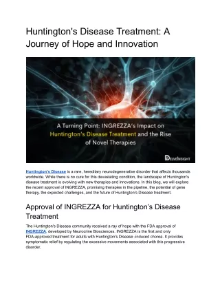 A Turning Point_ INGREZZA’s Impact on Huntington’s Disease Treatment and the Rise of Novel Therapies