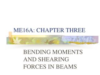 ME16A: CHAPTER THREE