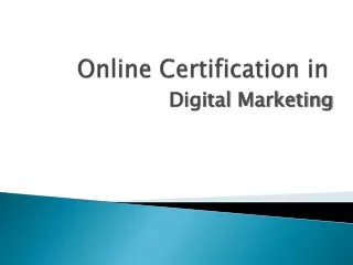 Online Certification in digital marketing