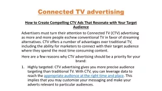 Connected TV advertising