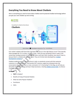 Everything You Need to Know About Chatbots
