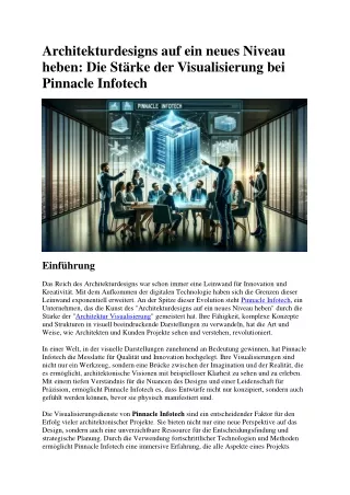 Stärke der Visualisierung bei Pinnacle Infotech