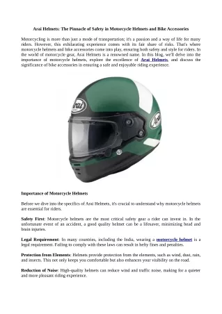 Buy Arai Helmets in India - BikeGear