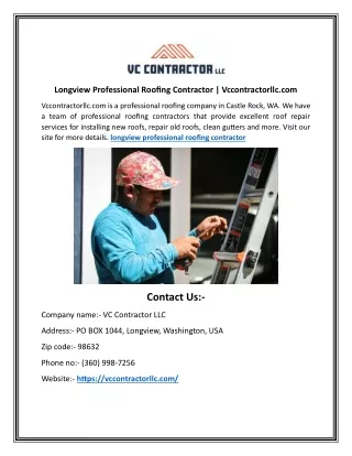 Longview Professional Roofing Contractor | Vccontractorllc.com