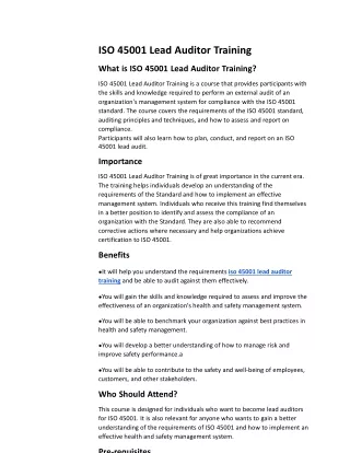 ISO 45001 Lead Auditor Training-Article-1-04-2022