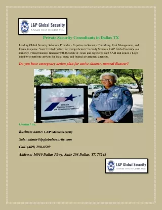 Private Security Consultants in Dallas TX pdf