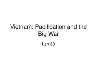 Vietnam: Pacification and the Big War