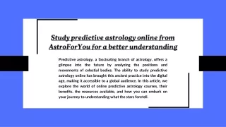 Study predictive astrology online from AstroForYou for a better understanding