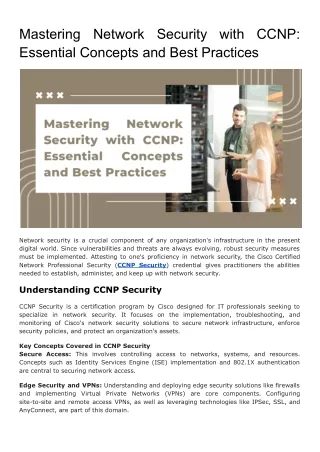 Mastering Network Security with CCNP_ Essential Concepts and Best Practices