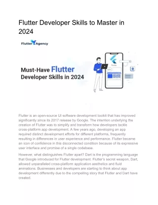 Flutter Developer Skills to Master in 2024