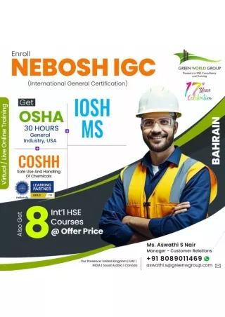 Career Advancement Opportunities in HSE Enrol Nebosh IGC in Bahrain - GWG