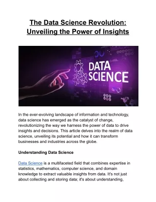 The Data Science Revolution_ Unveiling the Power of Insights