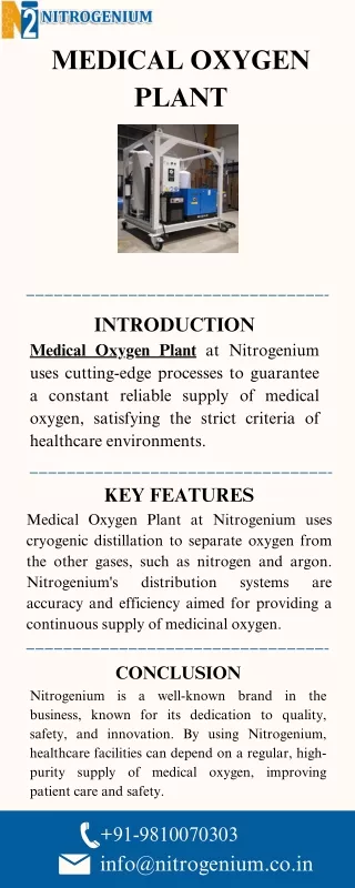 Medical Oxygen Plant | Nitrogenium