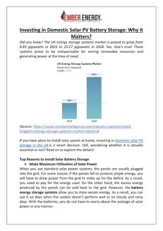 Domestic Solar PV Battery Storage in The UK | Benefits, Cost & Installation