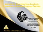 Methods for Benchmarking Academic Programs: A Graduate Program ...