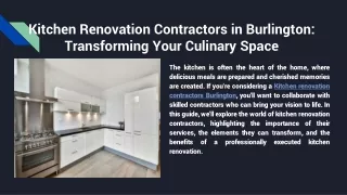 Kitchen Renovation Contractors in Burlington