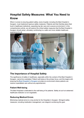 Hospital Safety Measures_ What You Need to Know