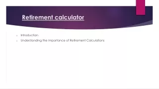 Retirement calculator