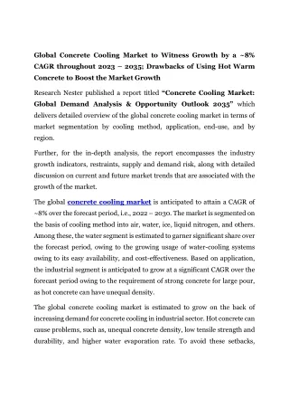 Concrete Cooling Market