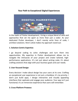 Your Path to Exceptional Digital Experiences