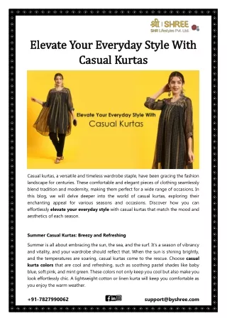 Elevate Your Everyday Style With Casual Kurtas