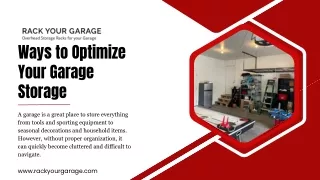 Ways to Optimize Your Garage Storage