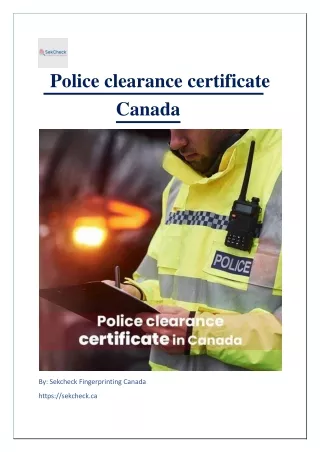 Police clearance certificate Canada