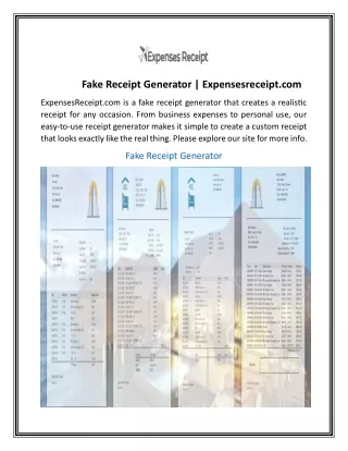 Fake Receipt Generator  Expensesreceipt